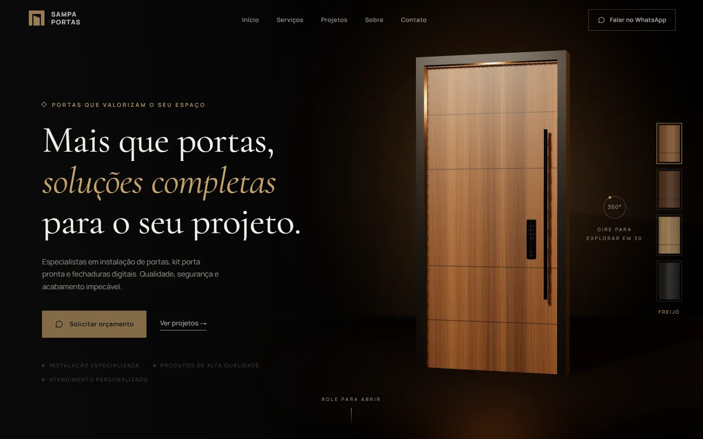 Porta 3D do site da Sampa Portas
